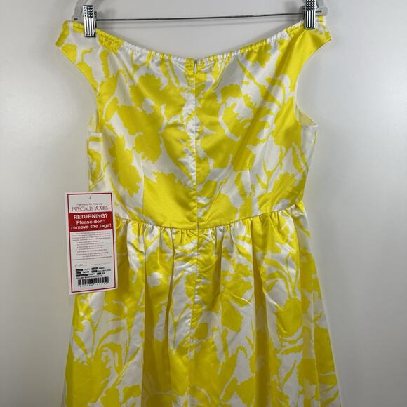 EY Boutique Especially Yours New Yellow Floral Feeling Beautiful Dress Size 10 - Picture 8 of 14